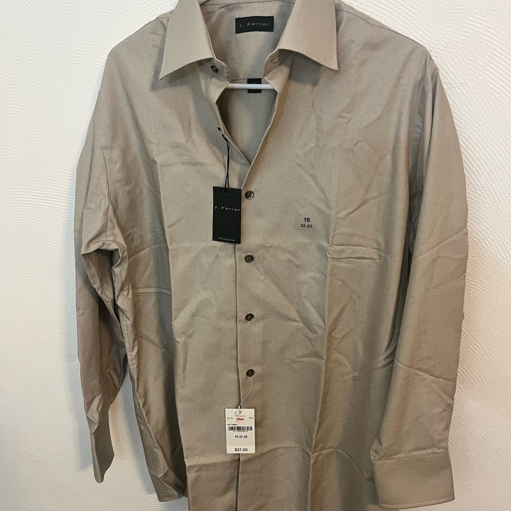 Perry Ellis Men's Tan Dress Shirt